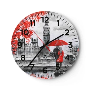Wanduhr - Glasuhr - Verliebt in London - 40x40 cm