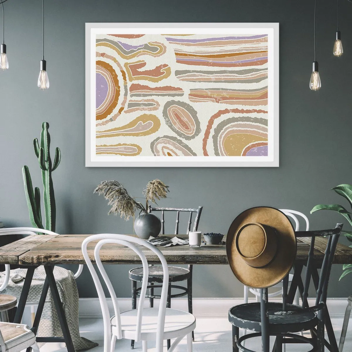 Poster in einem weißen Rahmen - Bunte Querschnitte - 100x70 cm