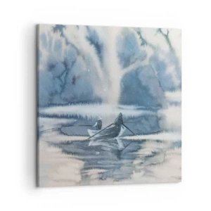 Bild auf Leinwand - Leinwandbild - Angler in ihrem Paradies - 50x50 cm