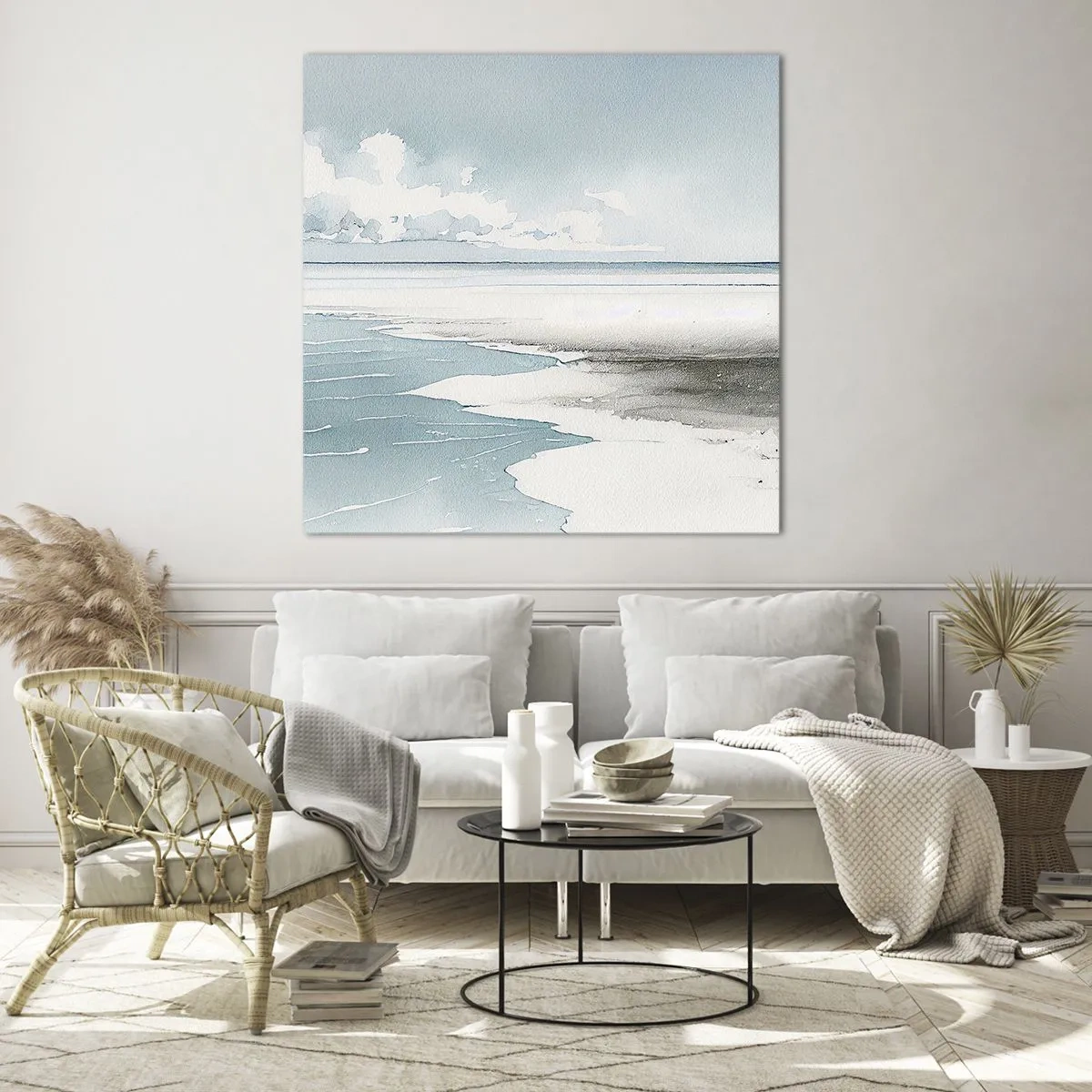 Glasbild - Bild auf glas - Sanfte Flut - 70x70 cm