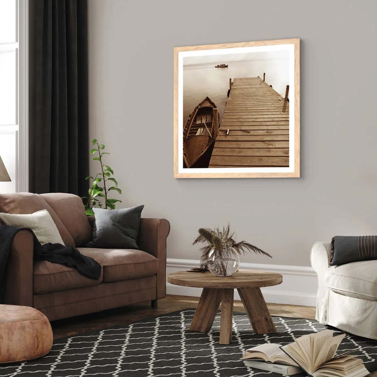 Poster in einem Rahmen aus heller Eiche - Großer Frieden - 40x40 cm