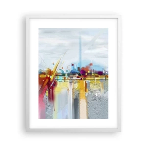 Poster in einem weißen Rahmen - Freudenbrücke über den Fluss des Lebens - 40x50 cm