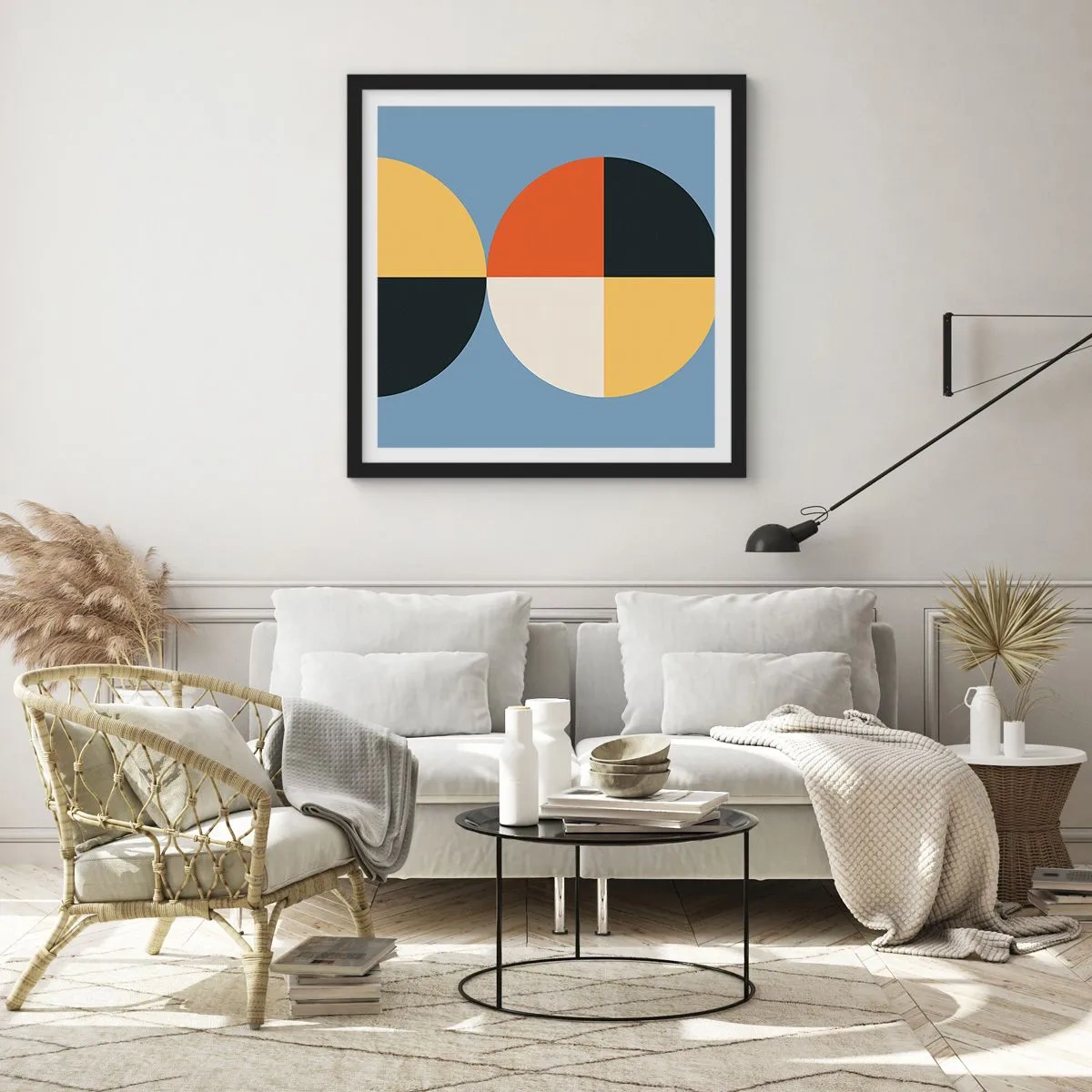 Poster in einem schwarzem Rahmen - Beobachte und zähle - 40x40 cm