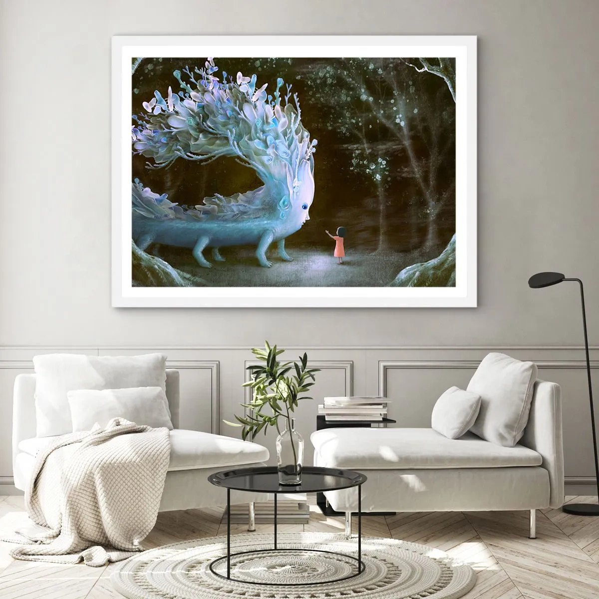 Poster in einem weißen Rahmen - Fantastisches Treffen - 100x70 cm