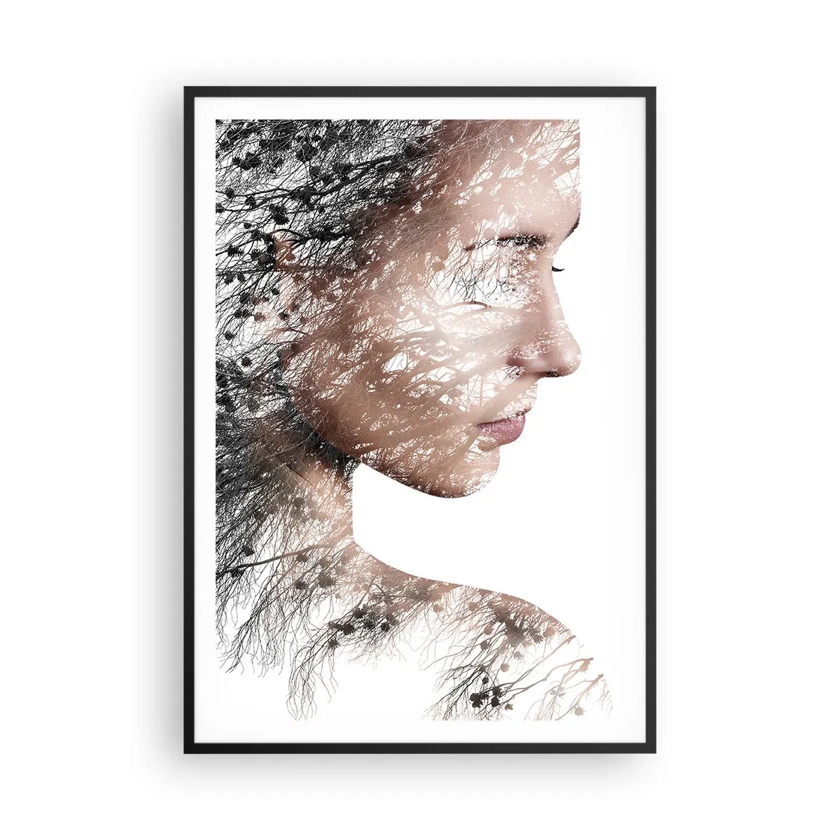 Poster in einem schwarzem Rahmen - Der Geist des Waldes - 70x100 cm