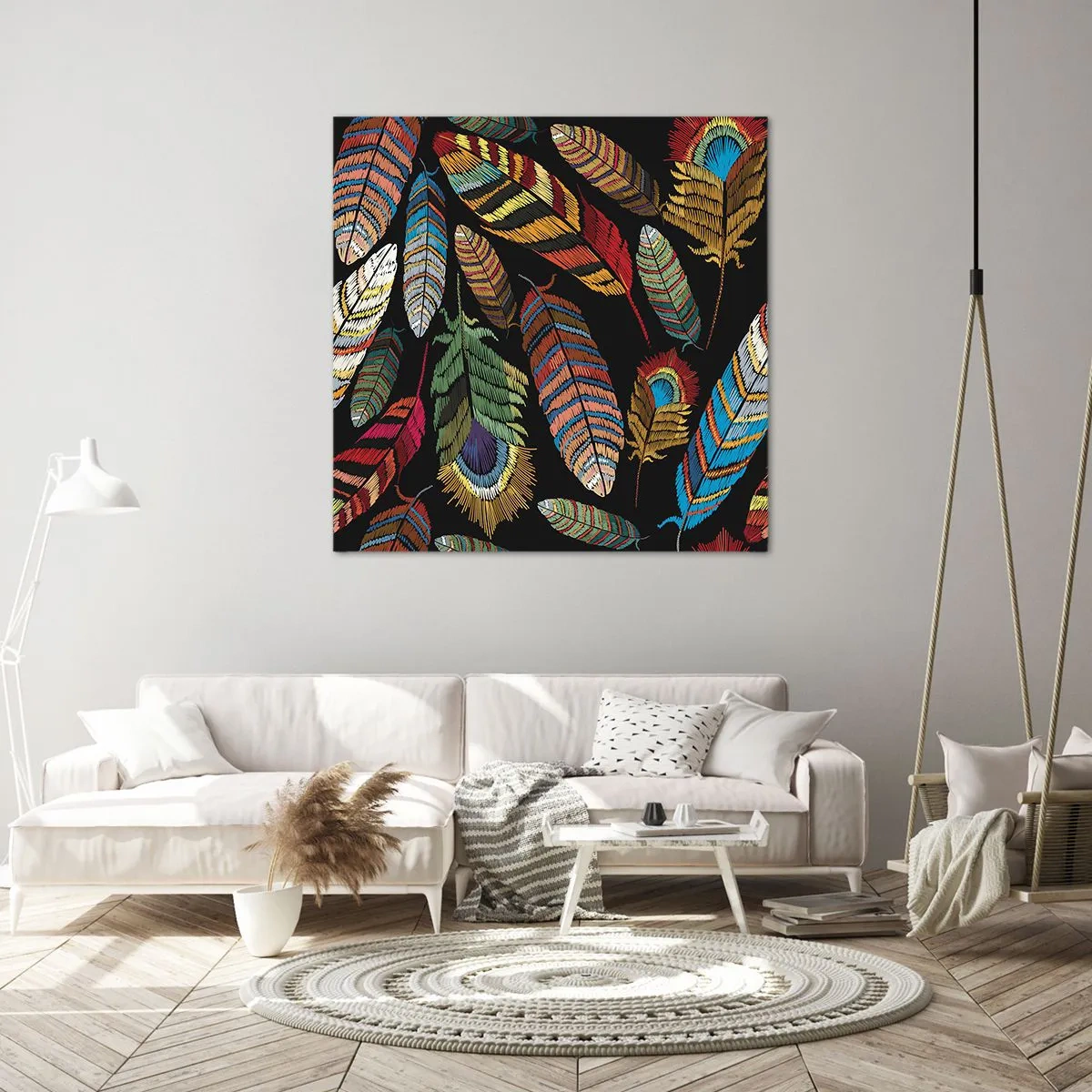 Bild auf Leinwand - Leinwandbild - Der Vogelkarneval - 70x70 cm