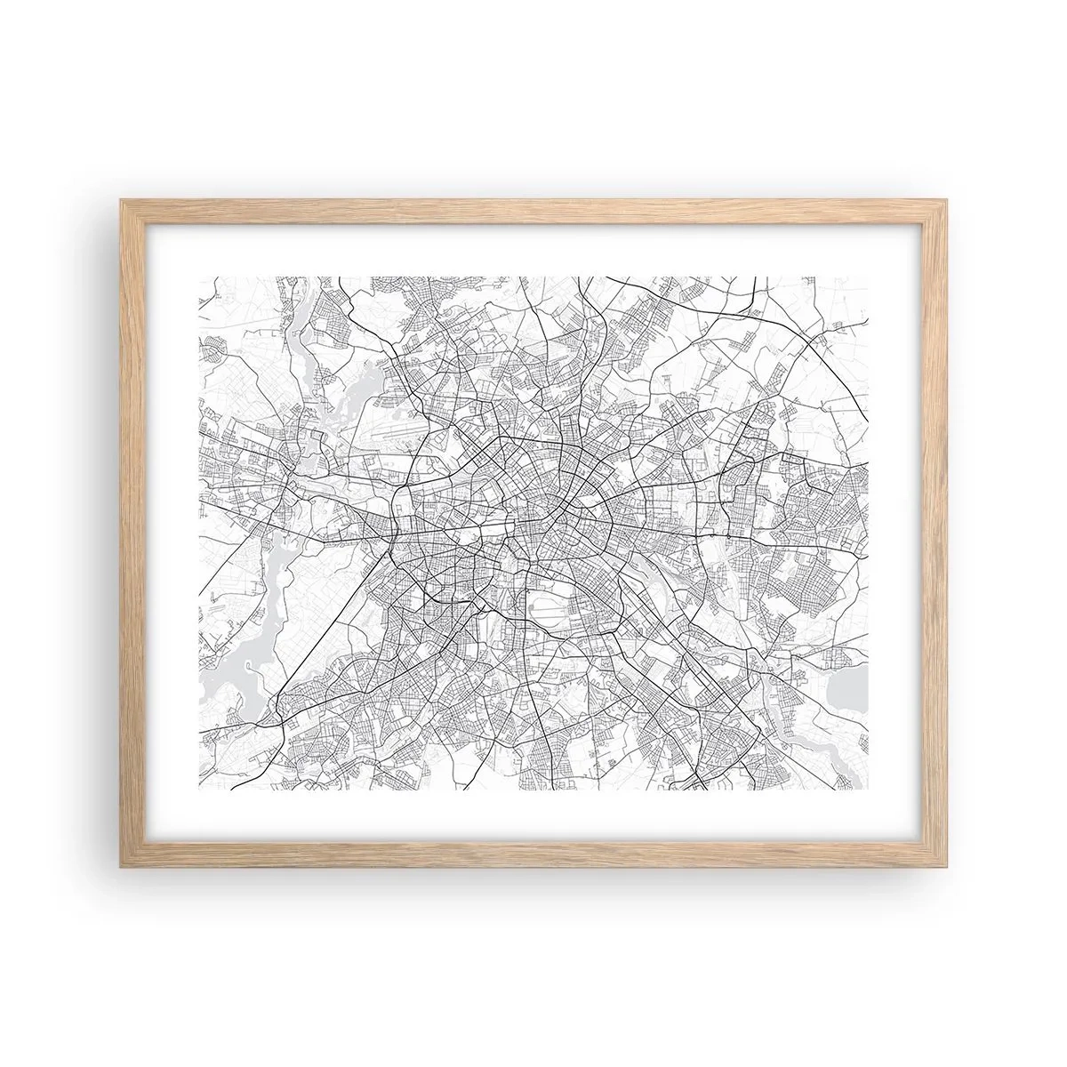 Poster in einem Rahmen aus heller Eiche - Berliner Blume - 50x40 cm