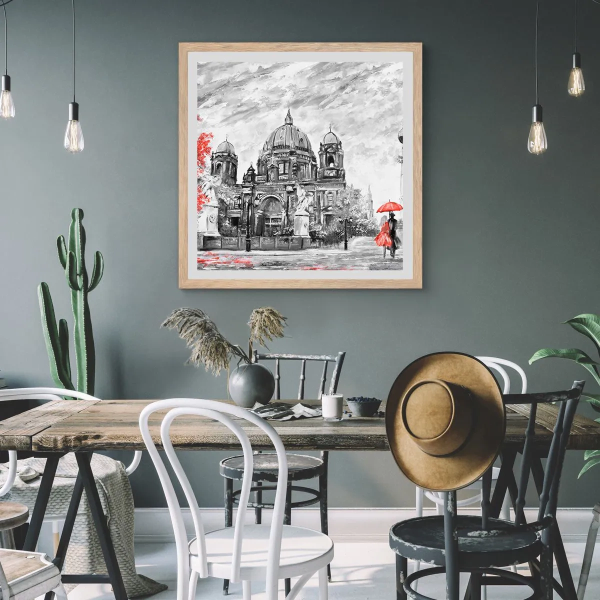 Poster in einem Rahmen aus heller Eiche - Berliner Treffen - 30x30 cm