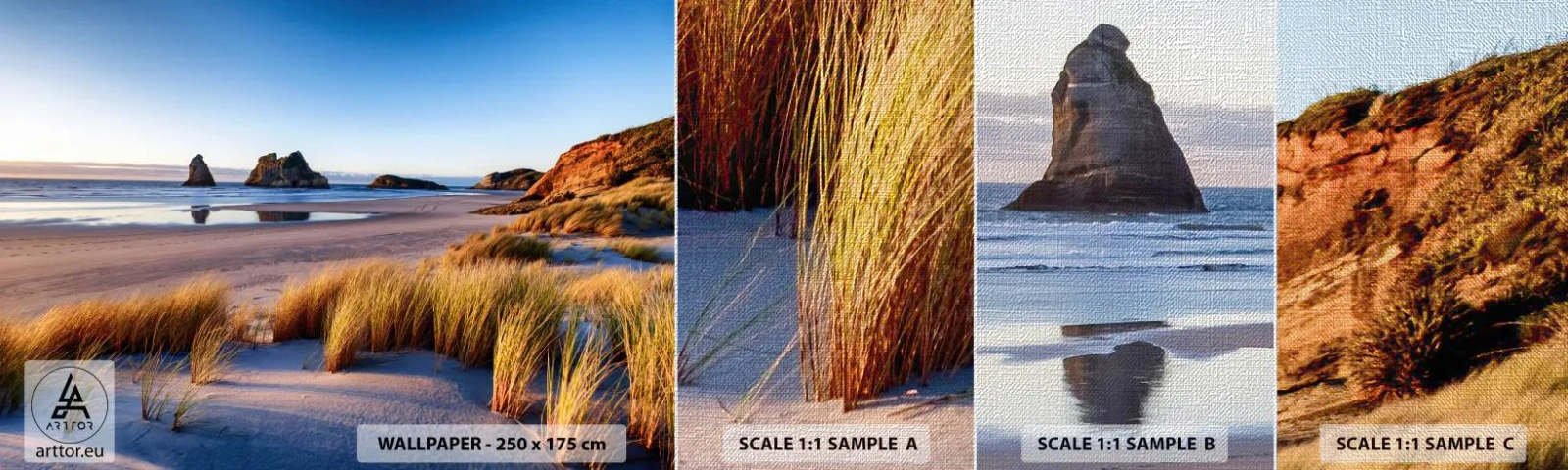 Fototapeten Muster Premium Canvas - Für Friedenssuchende - Dünen, Strand, Natur - 100x30 cm