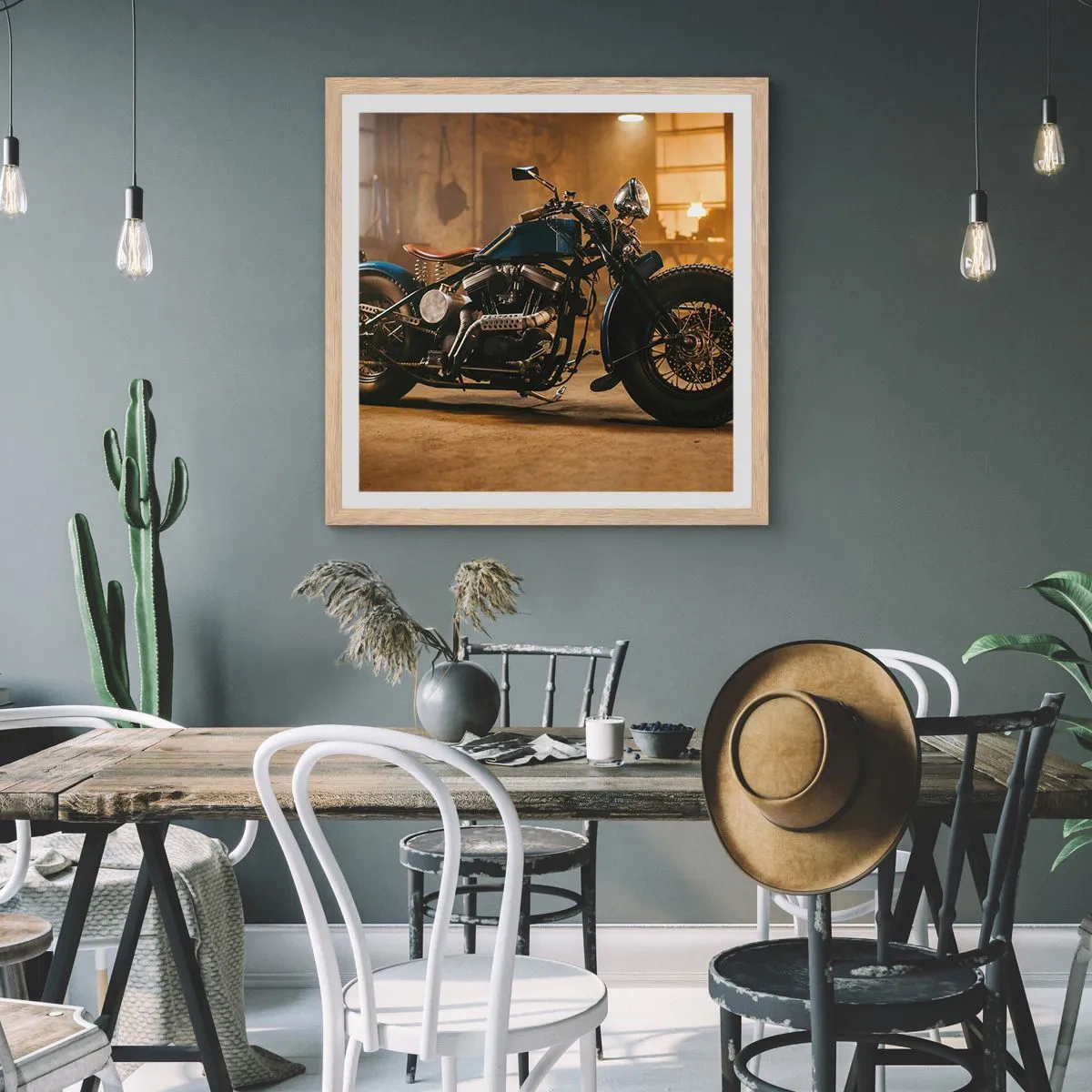 Poster in einem Rahmen aus heller Eiche - Ich kann alles - 60x60 cm