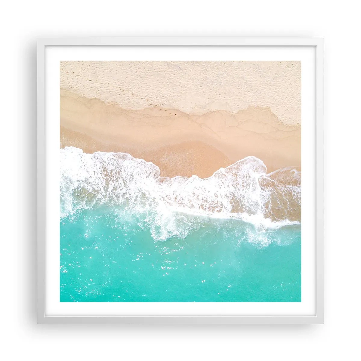 Poster in einem weißen Rahmen - Eine streichelnde Berührung - 60x60 cm