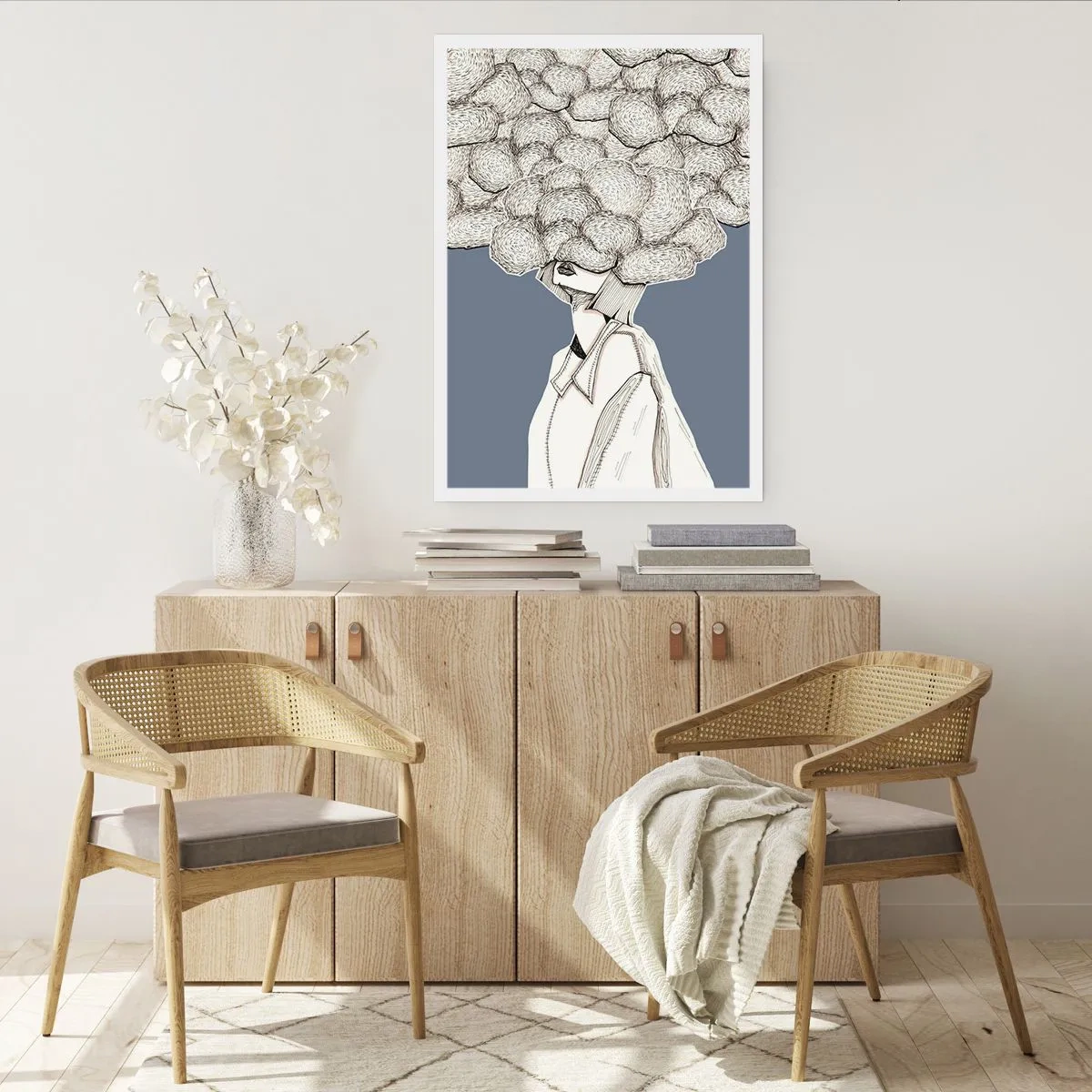 Poster - Mit dem Kopf in den Wolken stecken - 30x40 cm