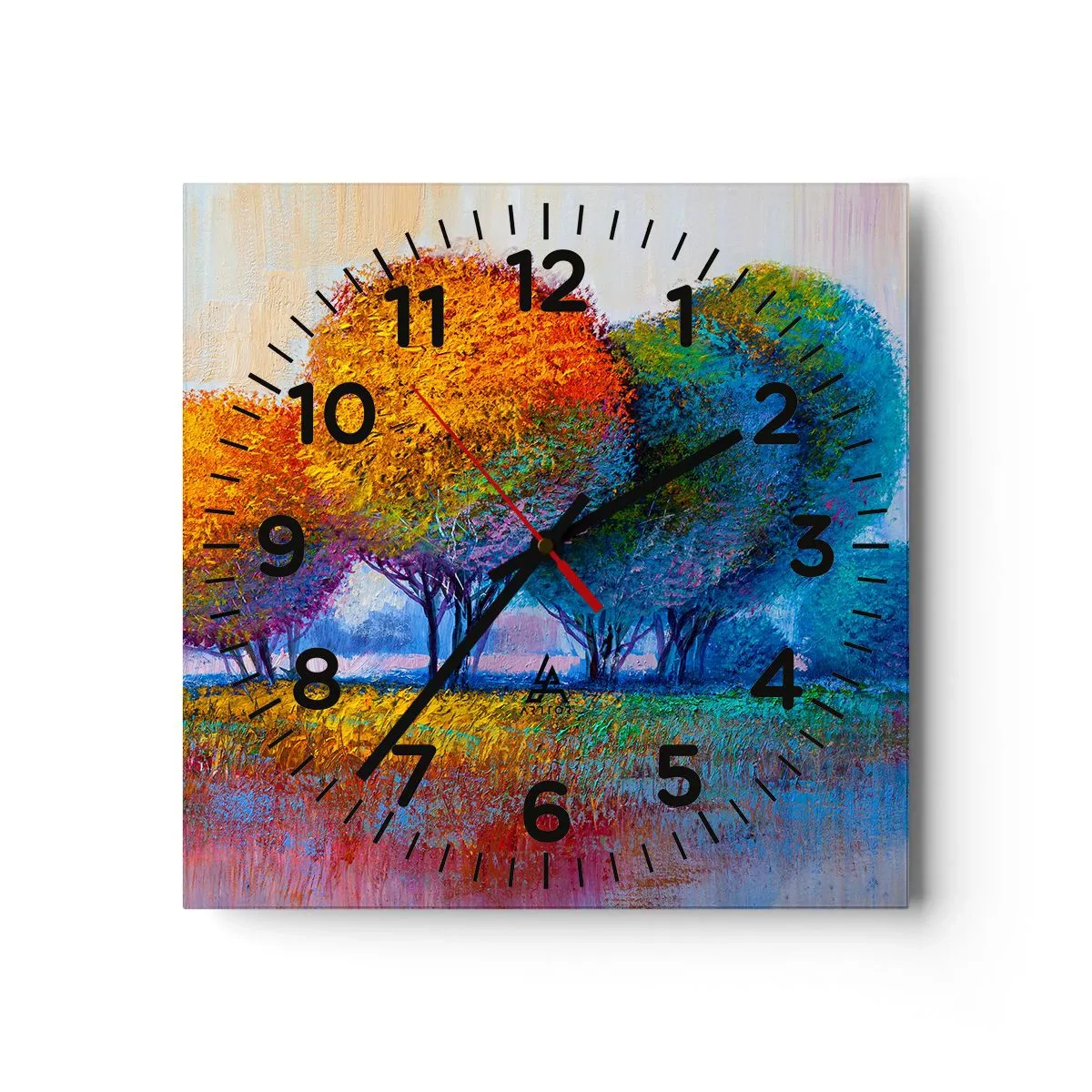 Wanduhr - Glasuhr - Ein Haufen leuchtender Farben - 30x30 cm