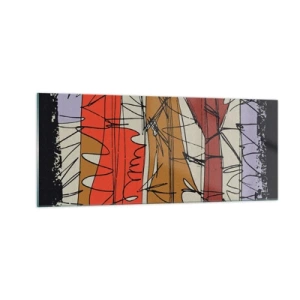 Glasbild - Bild auf glas - Spontane Komposition - 100x40 cm