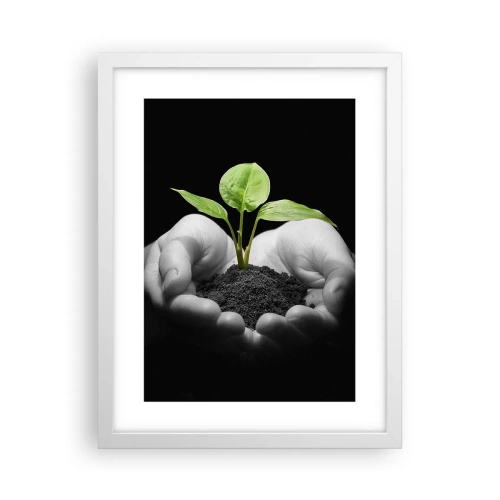 Poster in einem weißen Rahmen - Ich liebe die Natur, ich beschütze sie - 30x40 cm