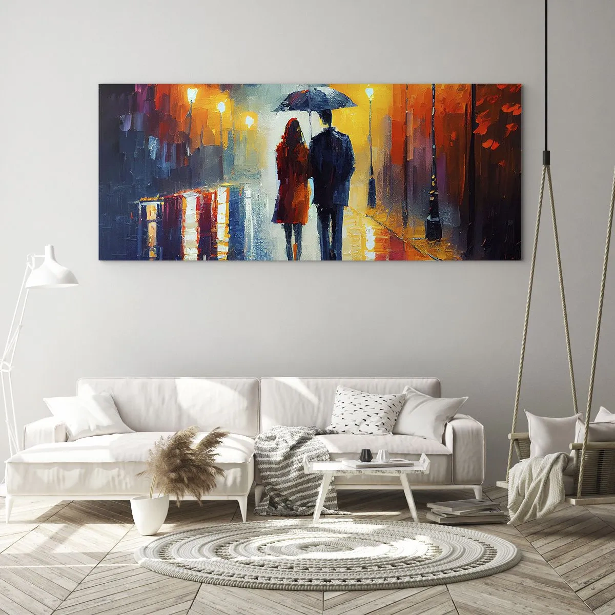 Glasbild - Bild auf glas - Gemeinsam – eine bunte Nacht - 100x40 cm