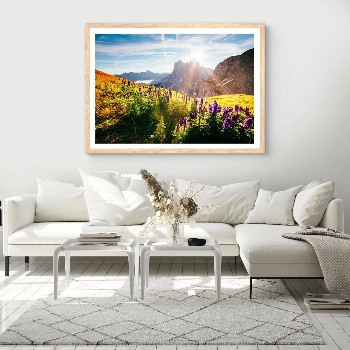 Poster in einem Rahmen aus heller Eiche - Das geheime Leben der Kräuter - 50x40 cm