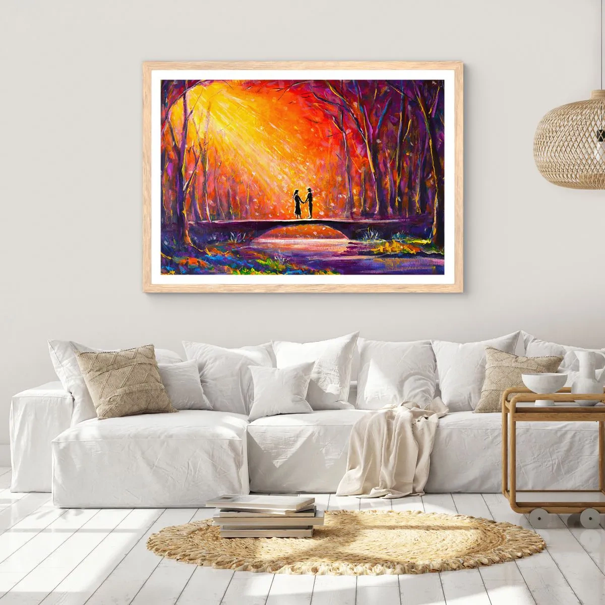 Poster in einem Rahmen aus heller Eiche - Der Himmel liebt sie auch - 100x70 cm