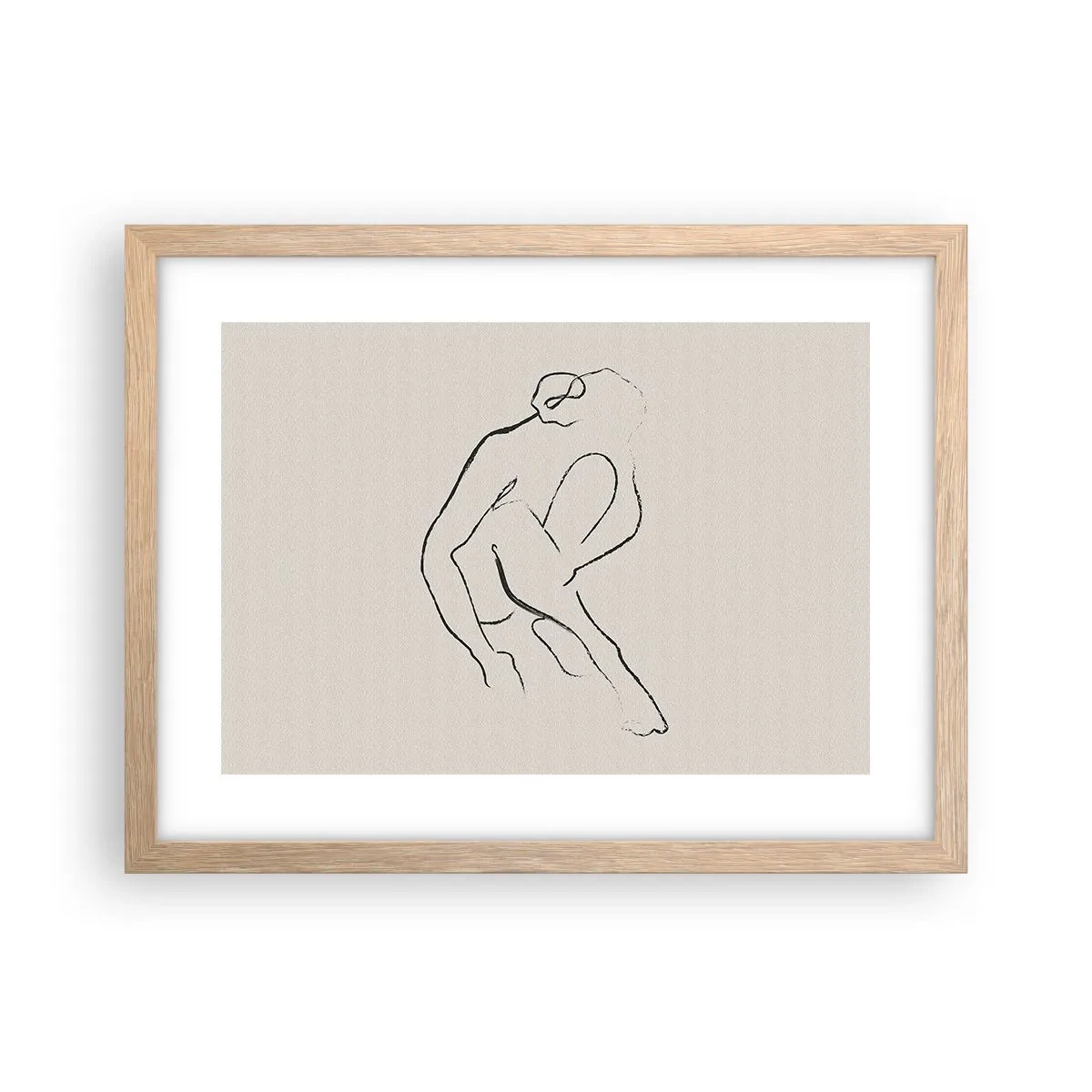 Poster in einem Rahmen aus heller Eiche - Intime Skizze - 40x30 cm