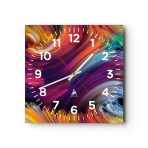 Wanduhr - Glasuhr - Der Beginn einer neuen Welt - 30x30 cm