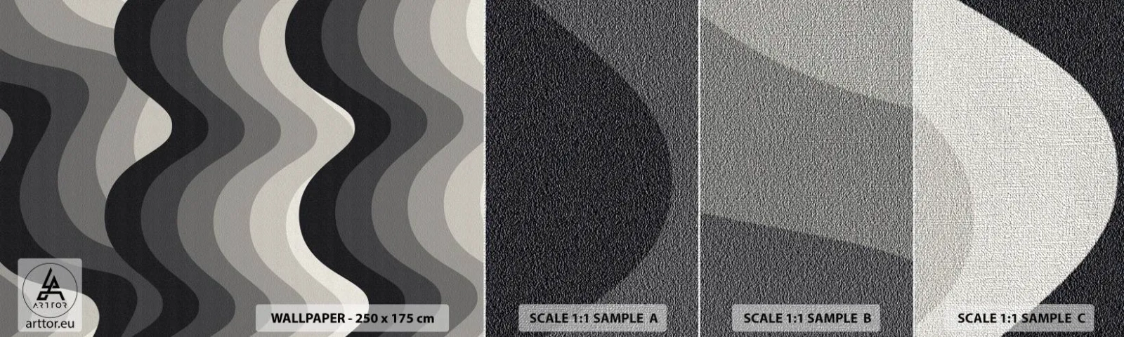 Fototapeten Muster Premium Canvas - Eine Welle nach der anderen - Linien, Wellen, Abstraktion - 100x30 cm