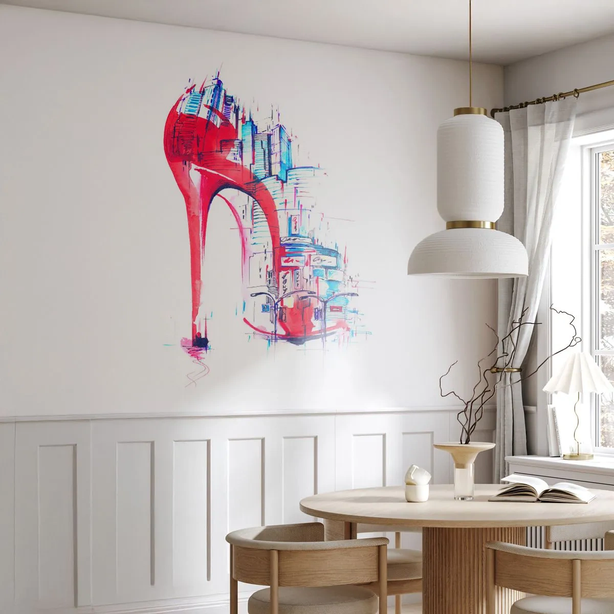 Fototapete Standard Eco - Ein Großstadt-Dandy - Abstraktion, Die Architektur, Frauen Schuhe - 250x175 cm