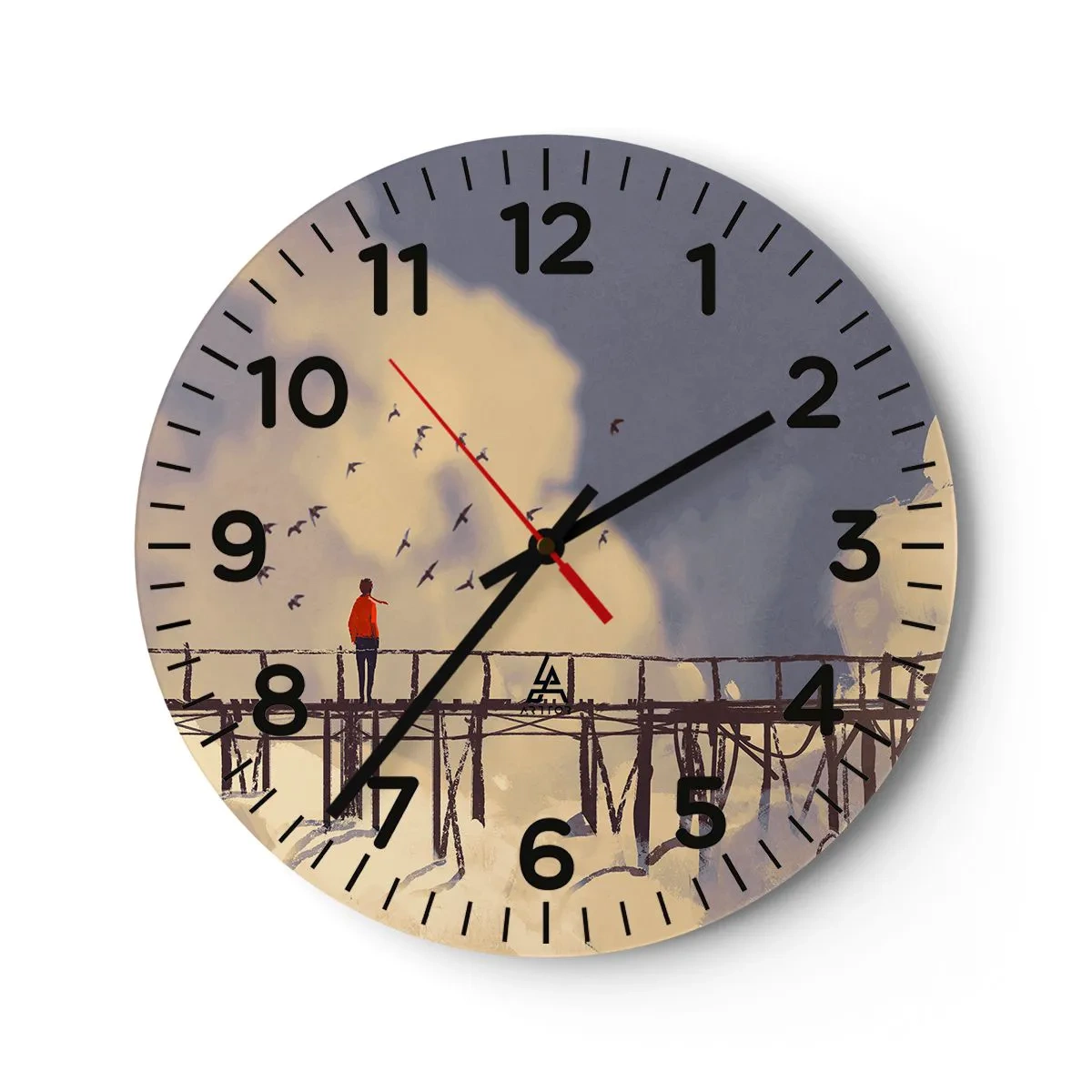 Wanduhr - Glasuhr - Blaue Sehnsucht - 30x30 cm