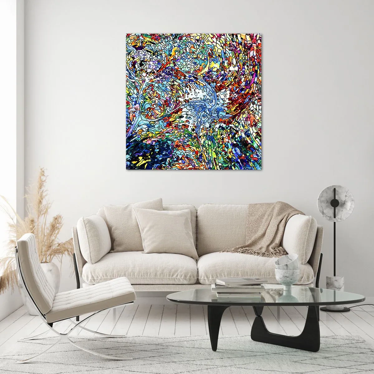 Glasbild - Bild auf glas - Glasmalerei Wassertropfen - 60x60 cm