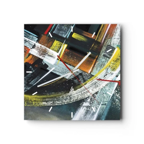 Wanduhr - Glasuhr - Energie der Bewegung - 40x40 cm
