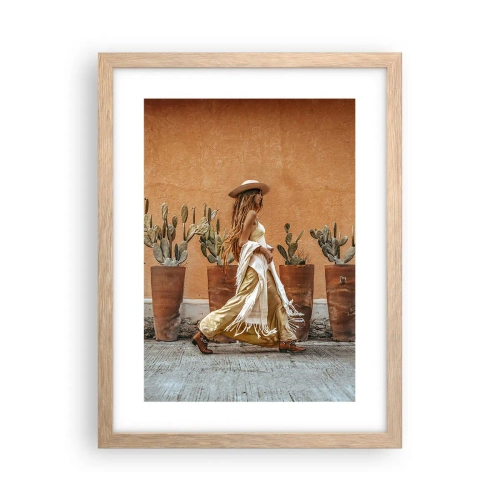 Poster in einem Rahmen aus heller Eiche - Hippie-Stil - 30x40 cm