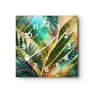 Wanduhr - Glasuhr - Farben der Tropen - 40x40 cm