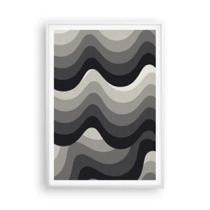 Poster in einem weißen Rahmen - Eine Welle nach der anderen - 70x100 cm