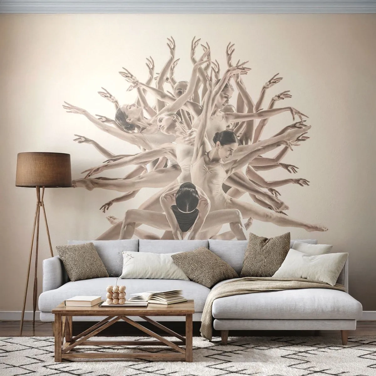 Fototapete Standard Eco - Aufblühen im Tanz - Abstraktion, Stück, Ballett - 350x256 cm