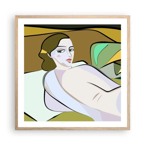 Poster in einem Rahmen aus heller Eiche - Intimes Porträt - 60x60 cm