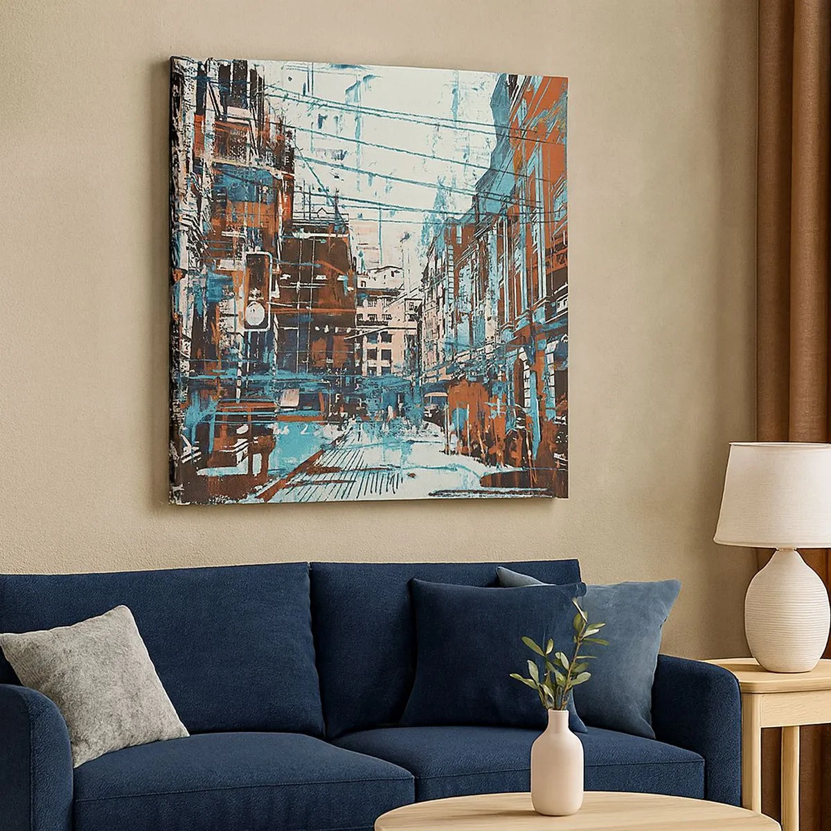 Bild auf Leinwand - Leinwandbild - Ein abgenutzter Stadtwanderweg - 30x30 cm