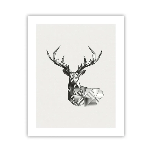 Poster - Ein Hirsch im kubistischen Stil - 40x50 cm