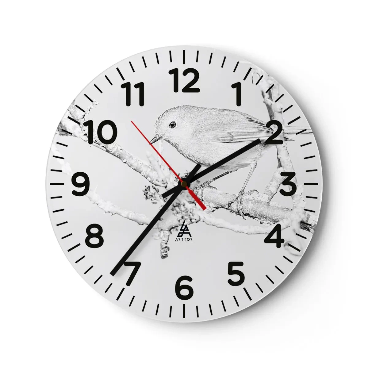 Wanduhr - Glasuhr - Wintermorgen - 40x40 cm