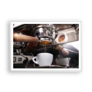 Poster in einem weißen Rahmen - Gute Zeit des Tages - 100x70 cm