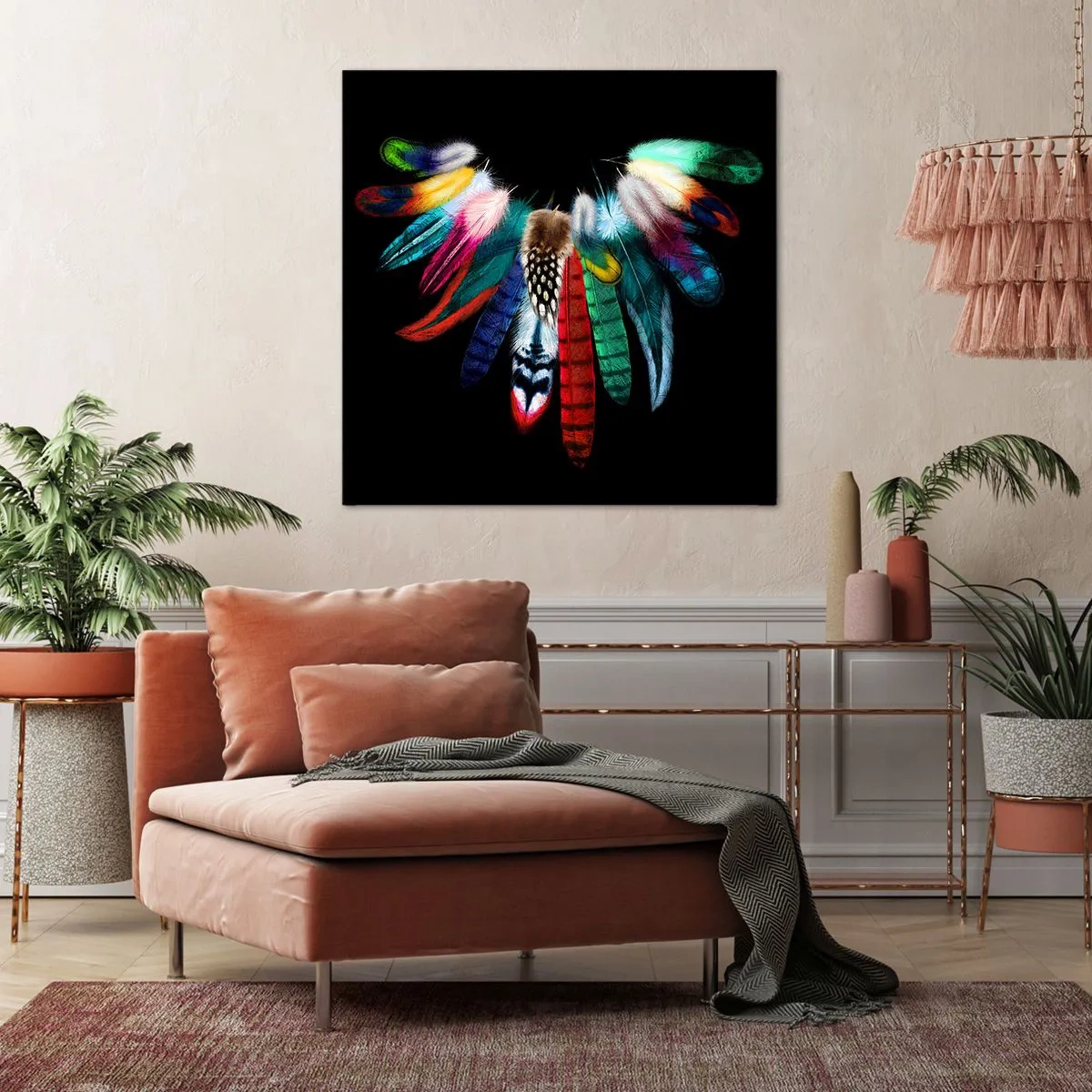 Bild auf Leinwand - Leinwandbild - Indische Halskette - 40x40 cm