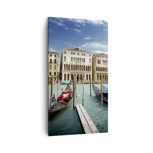 Bild auf Leinwand - Leinwandbild - Paläste in Blau - 45x80 cm