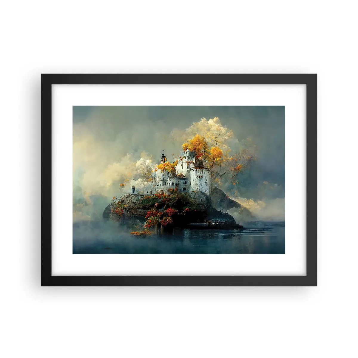 Poster in einem schwarzem Rahmen - Beginn einer romantischen Geschichte - 40x30 cm