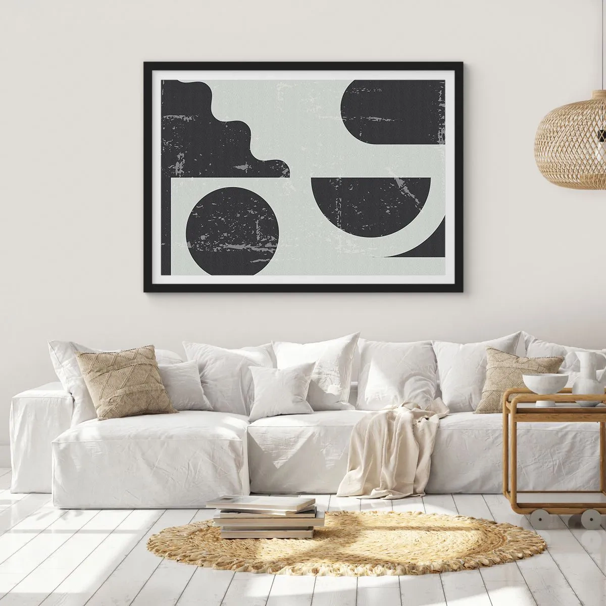 Poster in einem schwarzem Rahmen - Komposition oben und unten - 50x40 cm