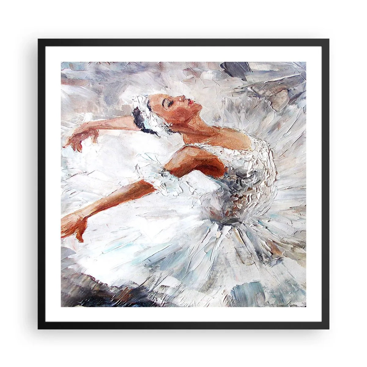 Poster in einem schwarzem Rahmen - Zart und leicht wie Tüll - 60x60 cm