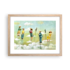 Poster in einem Rahmen aus heller Eiche - Hinter deinem Traum - 40x30 cm