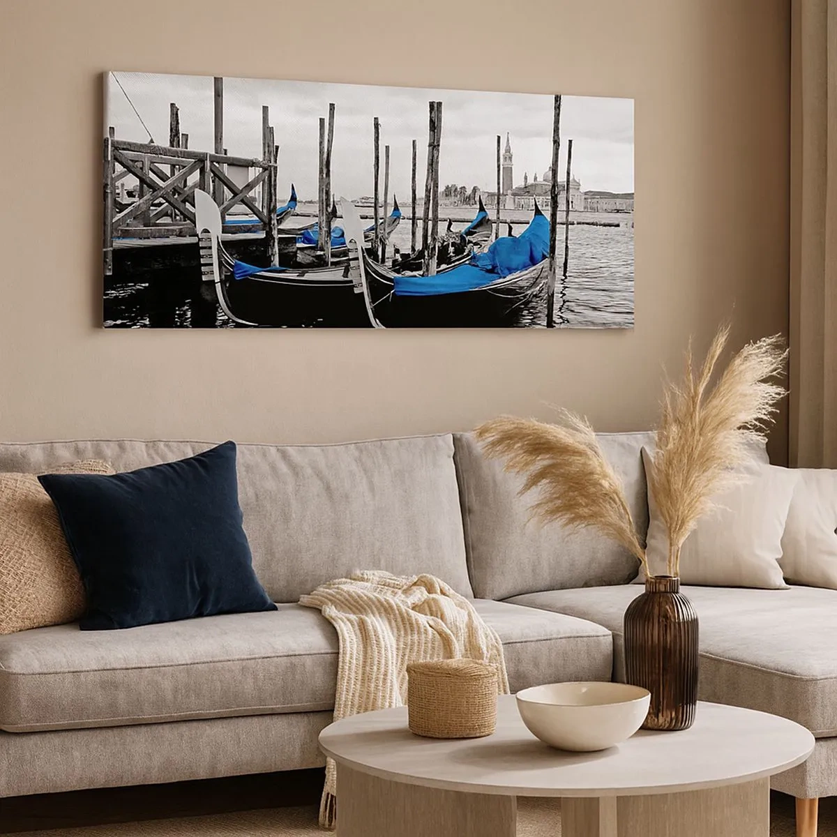 Bild auf Leinwand - Leinwandbild - Nachdenkliches Venedig - 100x40 cm