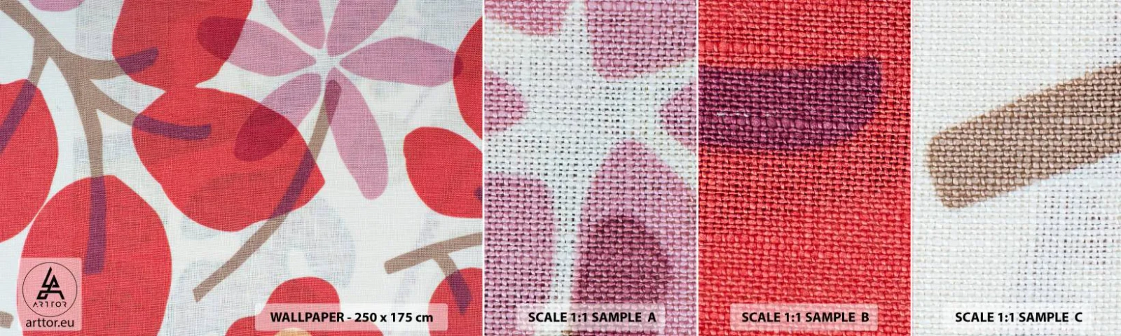 Fototapetenmuster Standard Eco - Blumenarrangement in Rosa - Boho, Blumen, Minimalismus - 100x30 cm