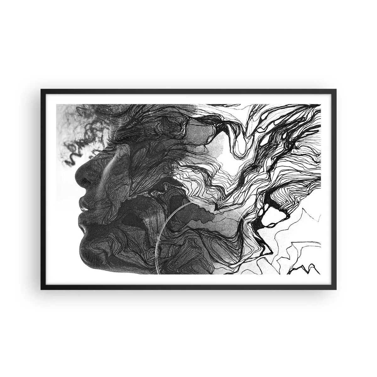 Poster in einem schwarzem Rahmen - Verstrickt in Träume - 91x61 cm