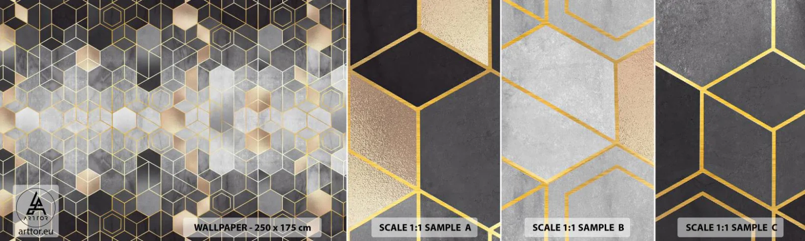 Fototapeten Muster Selbstklebend Deluxe Sticker - Diamant-Komposition - Abstraktion, Stück, Grafik - 100x30 cm