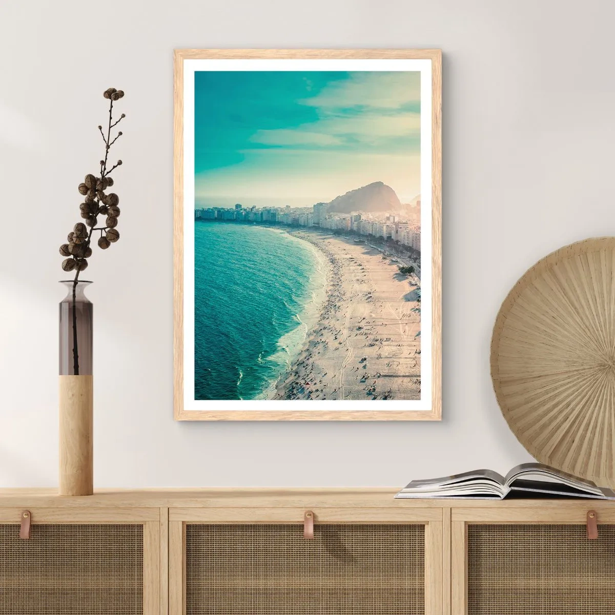 Poster in einem Rahmen aus heller Eiche - Ewiger Urlaub in Rio - 40x50 cm