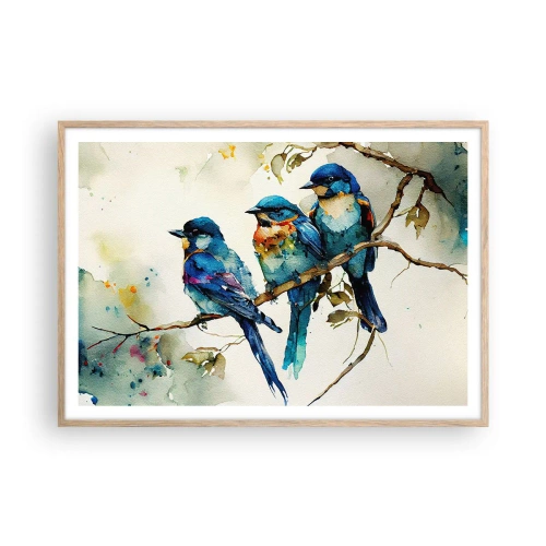 Poster in einem Rahmen aus heller Eiche - War er beleidigt? - 100x70 cm